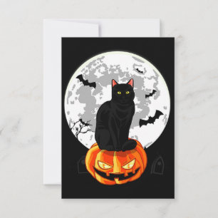 Invitation Black Cat Witchy Spellbook Éffrayant Halloween Mag