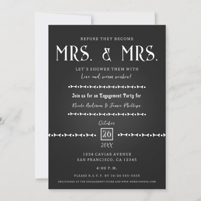 Invitation Black Caviar Élégant Mariage Gothique  (Devant)