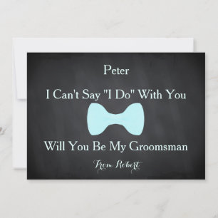 Invitation Black Chalkboard Bow Serez-vous mon Groomsman
