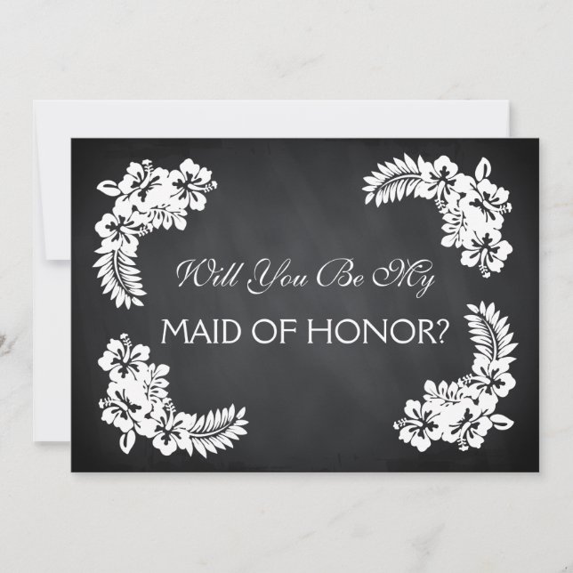 Invitation Black ChalkBoard serez-vous ma MAID OF HONOR (Devant)