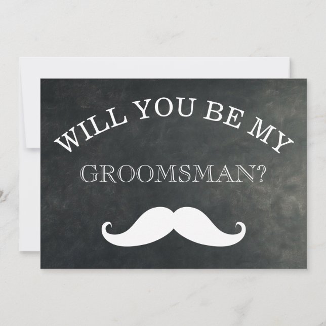 Invitation Black Chalkboard Serez-Vous Mon Groomsman (Devant)