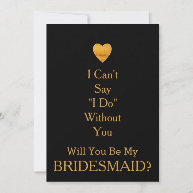 Invitation Black Chalkboard Will you be my Bridemaid (Devant)