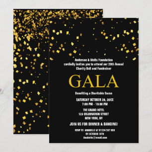 Invitation Black Charity Ball Parti de collecte de fonds d'en