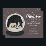 Invitation Black Christmas Snow globe Winter merveilleuse<br><div class="desc">Black Christmas Snow globe Winter merveilleuse</div>