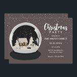 Invitation Black Christmas Snow globe Winter merveilleuse<br><div class="desc">Black Christmas Snow globe Winter merveilleuse</div>