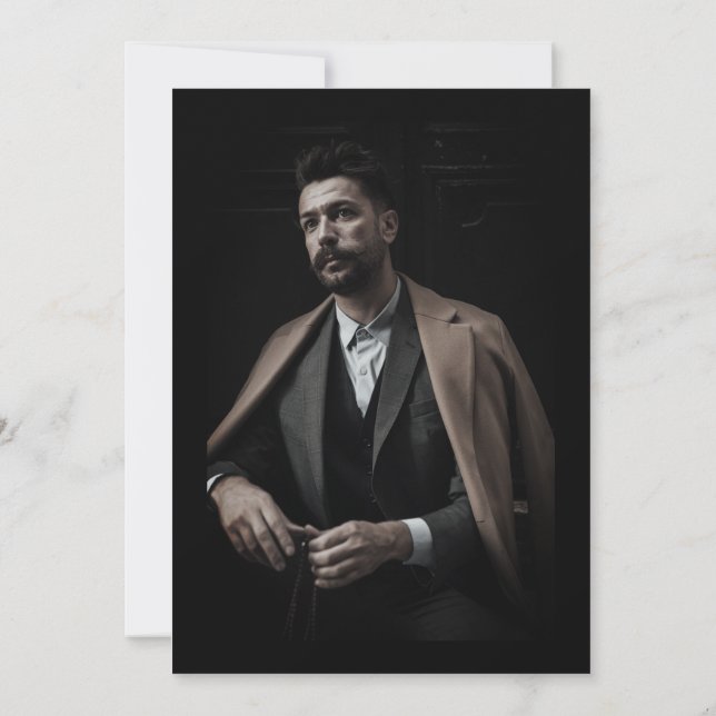 Invitation Black Classic Photo Funeral Célébration de la vie (Dos)