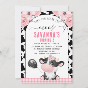 Invitation Black Cow Print Avez-Vous Entendu L'Anniversaire D