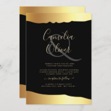 Black Cravate Mariage Gold Foil Script Élégant évé