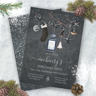 Invitation Black Elegant & Moody Christmas Party