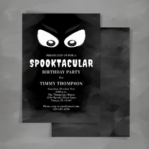 Invitation Black et White Spooktacular Anniversaire