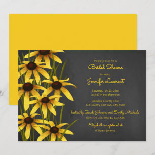 Invitation Black Eyed Susan Chalkboard douche nuptiale