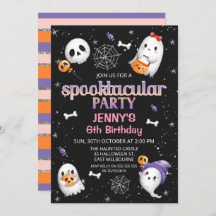 Invitation Black Ghosts Halloween Spooktacular Party Annivers