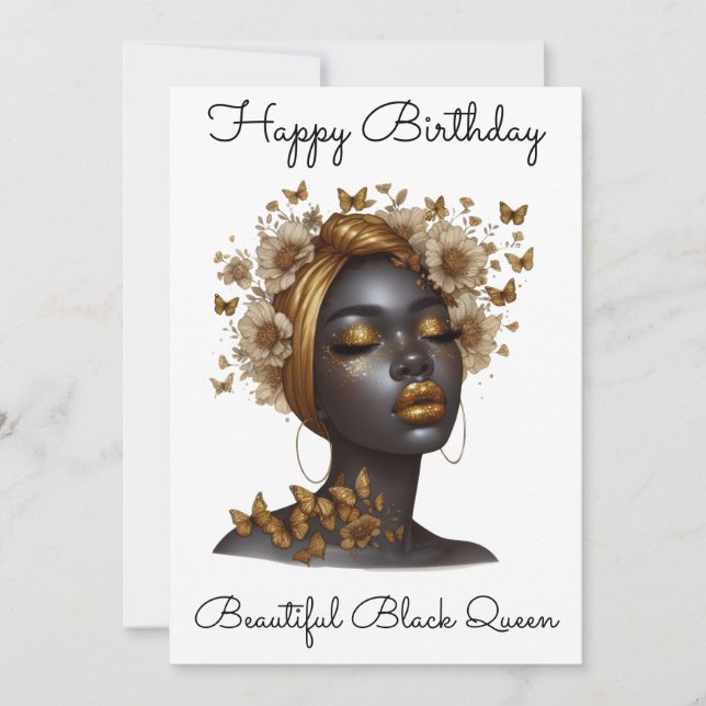 Invitation Black Girl Magic Anniversaire Sista Melanin Femme (Devant)