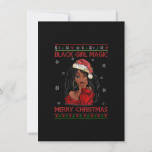 Invitation Black Girl Magic Joyeux Noël Africain Américain