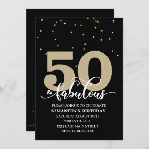 Invitation Black Gold 50 et fabuleuse fête d'anniversaire