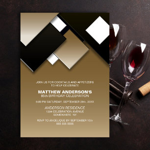 Invitation Black Gold 85th Cocktail Anniversaire
