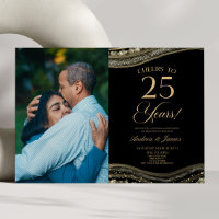 Black Gold Agate 25e fête Mariage Anniversaire