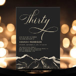 Invitation Black Gold Agate 30e fête de trente ans<br><div class="desc">Une invitation audacieuse et sophistiquée de 30e anniversaire avec un design d'agate noir et or frappant. Cette invitation allie élégance moderne et luxe intemporel. Les teintes noires profondes, accentuées par des détails dorés éclatants, créent une esthétique raffinée et élégante, ce qui en fait le choix idéal pour une célébration inoubliable....</div>