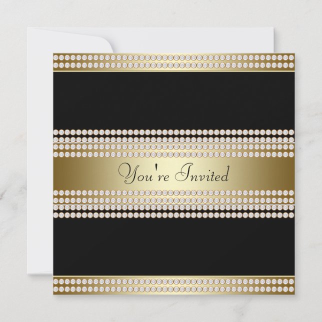 Invitation Black Gold Black Cravate Party Corporate (Devant)