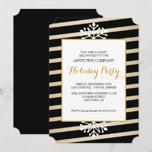 Invitation Black & Gold Business Christmas Party