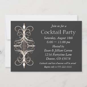 Invitation Black Gold Cocktail Party