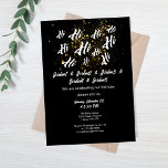 Invitation Black Gold Group Friends Joint Anniversaire<br><div class="desc">Une Fête Commune Comme Aucun Autre ! Vous planifiez un bain d'anniversaire pour deux ou plus ? Préparez-vous à une soirée incroyable avec cette invitation chic et moderne ! L'étonnant design de confettis noir et or associé au texte "Hi" répété dans une police de script élégante crée une première impression...</div>