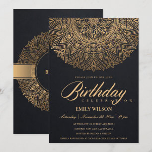 INVITATION BLACK GOLD MANDALA TOUTE ANNÉE 65E ANNIVERSAIRE