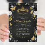 Invitation Black & Gold Mexicaine Charra Mis XV Anos Annivers<br><div class="desc">Black & Gold Mexicaine Charra Mis XV Anos Anniversaire</div>
