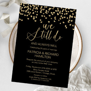 Invitation Black Gold Nous Faisons Toujours Mariage Vow Renou