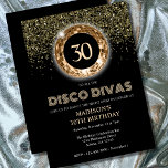Invitation Black Gold Parties scintillant 30th Birthday Disco<br><div class="desc">C'est un glamour et fantastique anniversaire jalon qui doit être célébré avec étincelle, parties scintillant, boissons et danse! Invitation tous vos Disco Divas à votre soirée spéciale avec cette étincelante, glittery toute glam disco invitation en noir et or classique et cool. Cette invitation peut être personnalisée avec l'inclusion de votre...</div>