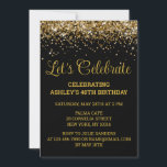 Invitation Black & Gold Parties scintillant 40e anniversaire<br><div class="desc">Black and Gold Parties scintillant Invitation, 40e invitation de fête d'anniversaire Quarante, Fêtons digitale Any Age, Téléchargement instantané Cinquante Soixante-Dix, Personnalisé 21e 50e 70e, Élégant Milestone modèle Sweet 16, Personnalisé 18e Glam Golden Confetti, Calligraphie adulte Moderne Stylish script, Chic simple à la mode pour elle, 16e quinceanera de Bling 15e...</div>