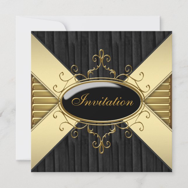 Invitation Black Gold Party (Devant)