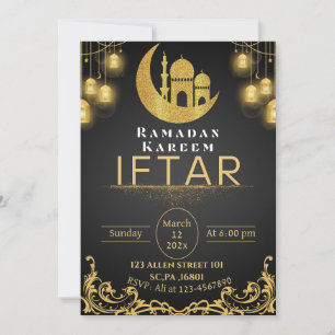 Invitation Black & Gold Ramadan Iftar Party