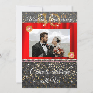 Invitation Black Gold & Red Diamond 40e anniversaire de Maria