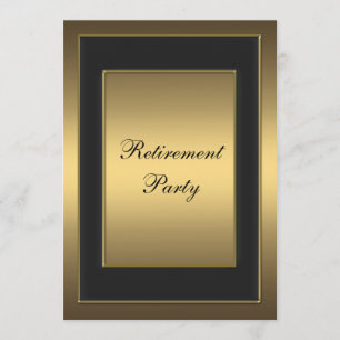 Invitation Black Gold Retirement Party