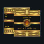 Invitation Black Gold sur Gold 40th Birthday Party<br><div class="desc">Invitation Black Gold 40th Birthday 30th 50th 60th 70th 80th All Occasions Event Party Print Party anniversaire invitations fiançailles mariage</div>