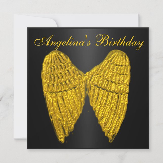 Invitation Black Gold Wings (Devant)