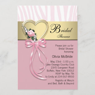 Invitation Black Gold Zebra rose Zebra Fête des mariées