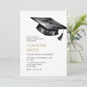 Invitation Black Graduation cap Graduation Party