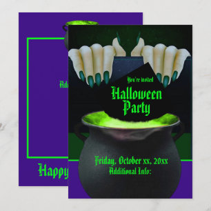 Invitation Black Green & Purple Sorcières brasser