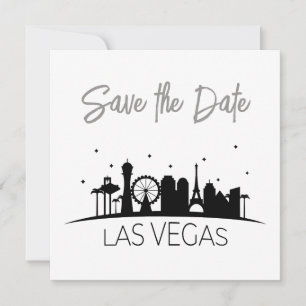 Invitation Black Grey Blanc Las Vegas Mariage Enregistrer La