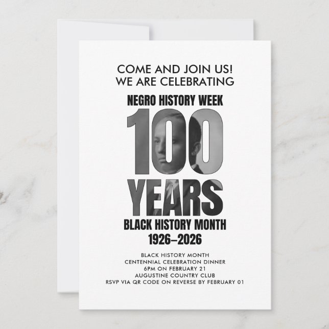 Invitation BLACK HISTORY MONTH Centennial Dinner (Devant)