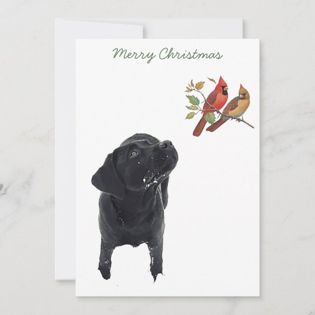 Invitation Black Lab Cardinals Christmas Cardinals mignon Chi (Devant)