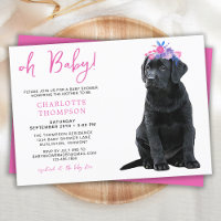 Black Labrador Baby shower Chien Chien Chien Rose