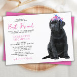 Invitation Black Labrador Retriever Baby shower simple mignon<br><div class="desc">Invitation vos amis et votre famille pour célébrer l'arrivée de votre nouvelle petite fille avec cette adorable invitation de bébé chiot de laboratoire noir, accessoires de fête et cadeaux. Une fille chienne sucrée noire récupératrice de labrador avec des fleurs roses et violettes. Ce design simple et minimaliste est parfait pour...</div>