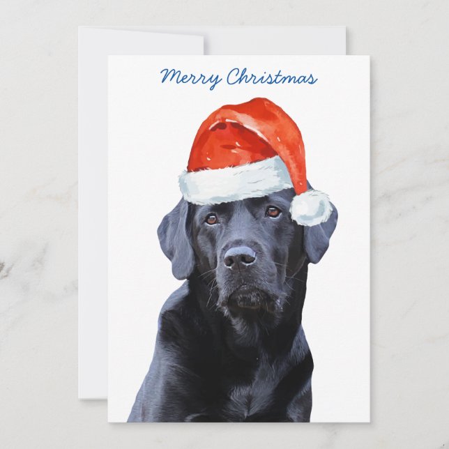 Invitation Black Labrador Retriever Christmas mignon Chien Pè (Devant)