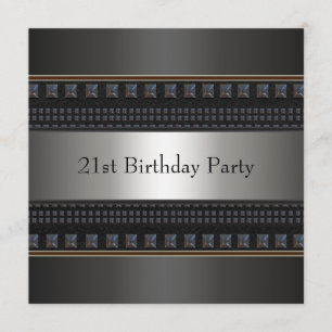 Invitation Black Leather Mans 21e fête d'anniversaire