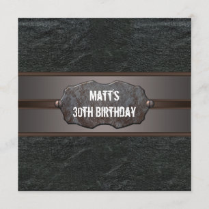 Invitation Black Leather Mans 30e anniversaire