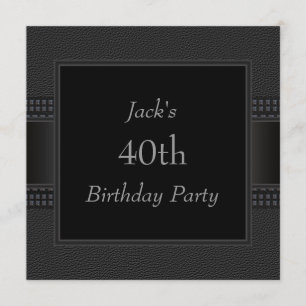 Invitation Black Leather Mans fête son 40e anniversaire