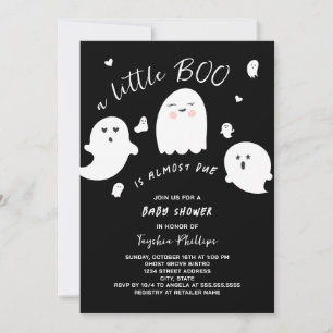 Invitation Black Little Boo doit Baby shower d'Halloween